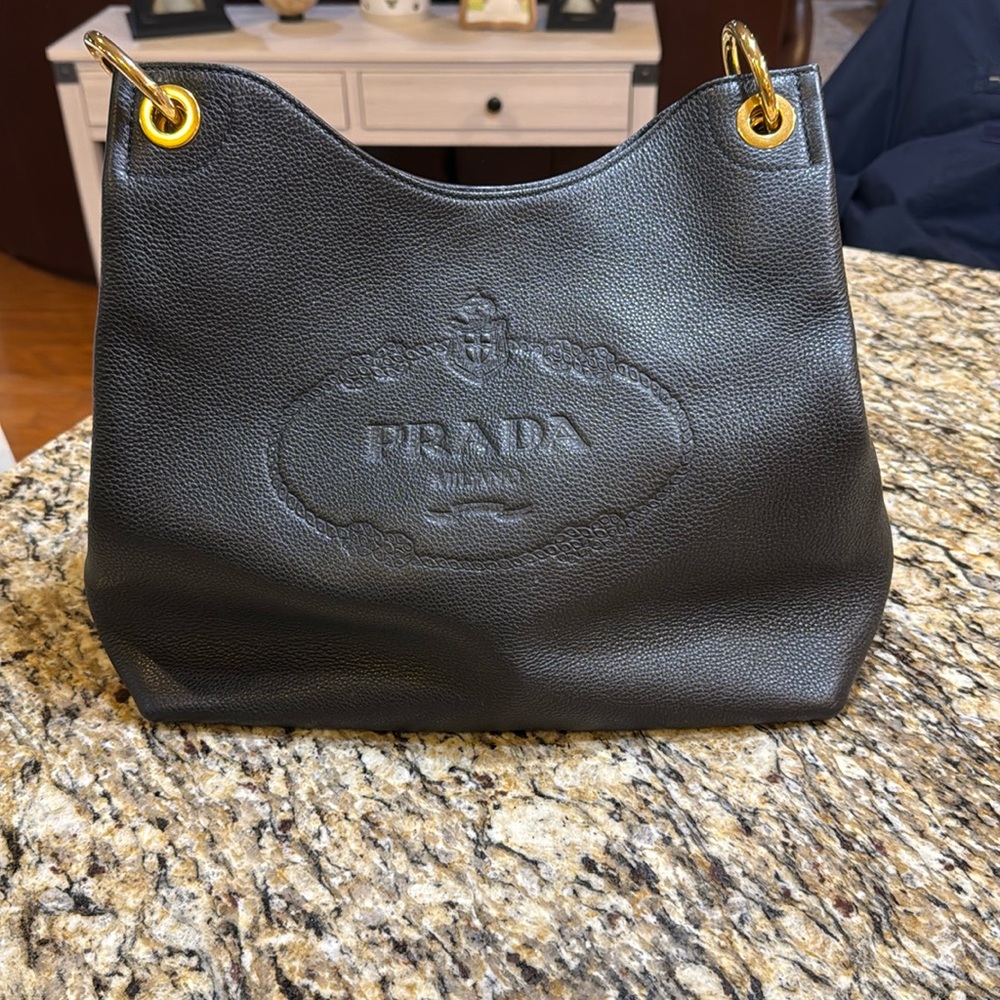 Prada soft calf leather hobo